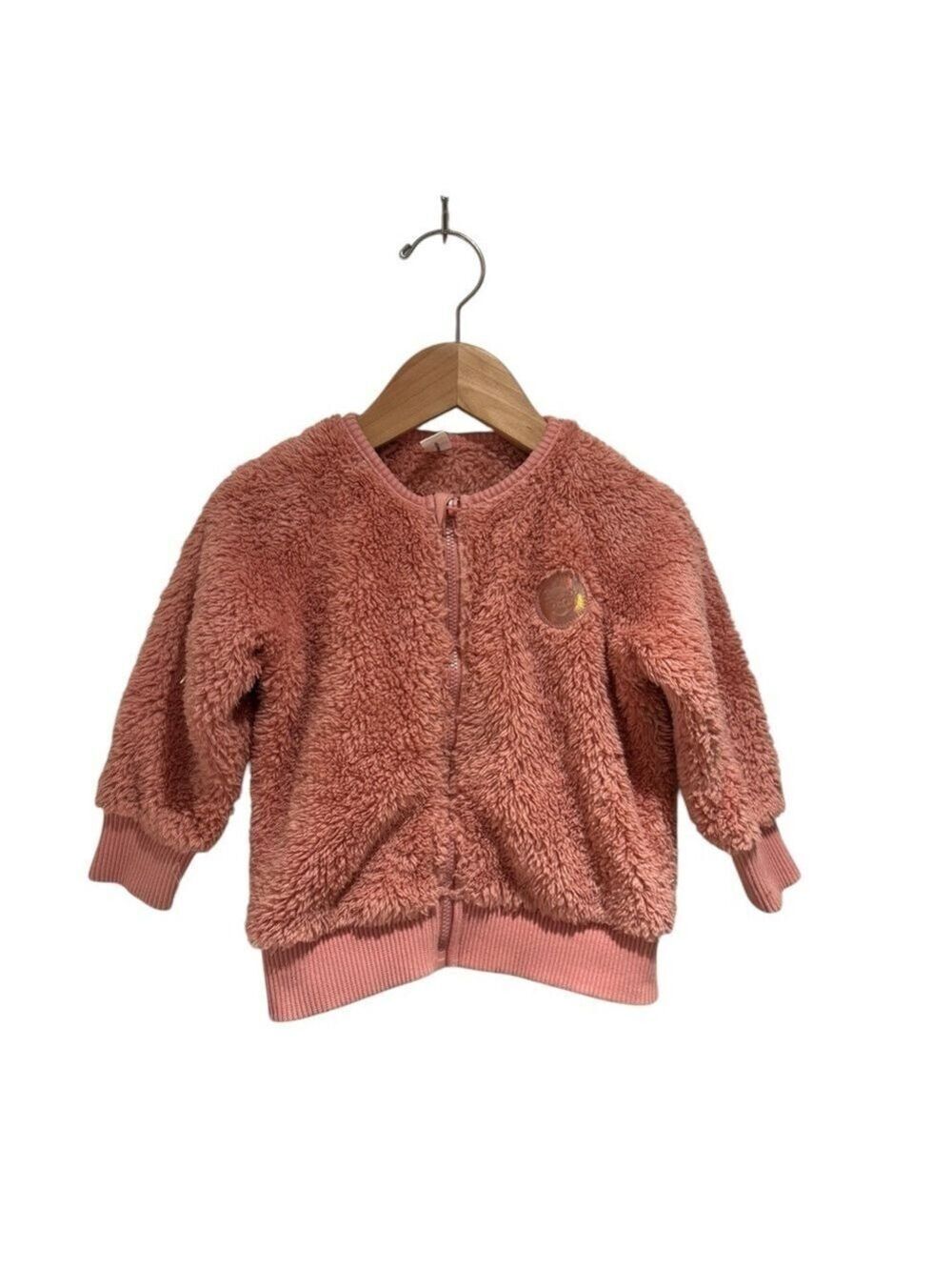 Huxbaby Pink Fleece Bomber Jacket - size 1(12-18M)